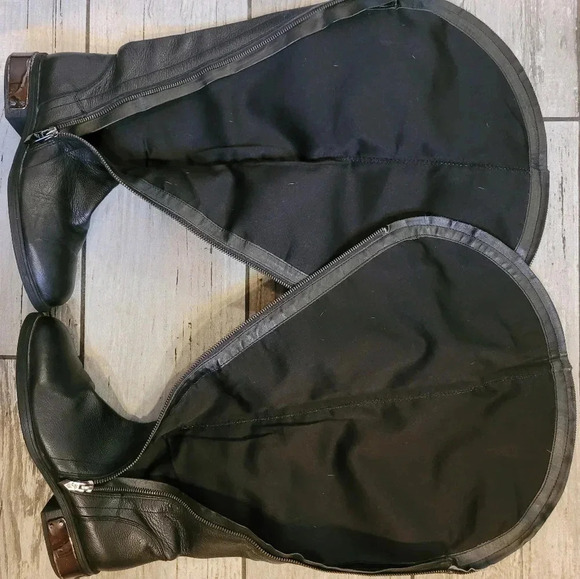 FERGIES Navaro black pebbled leather over the knee slant zip up boots Women's 8 - Picture 5 of 15